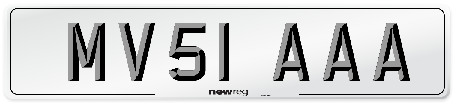 MV51 AAA Number Plate from New Reg